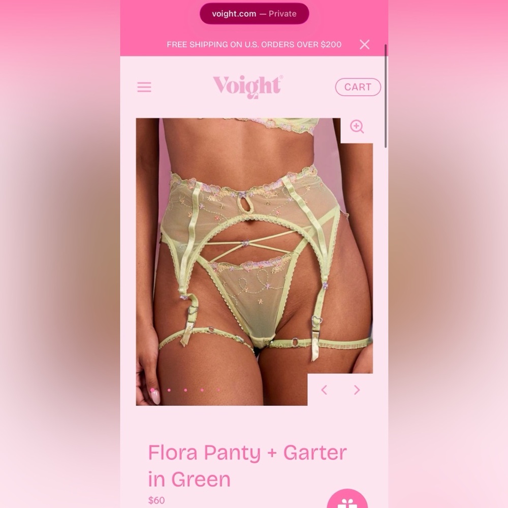 NWOT Flora Panty + Garter in Green - Picture 10 of 16